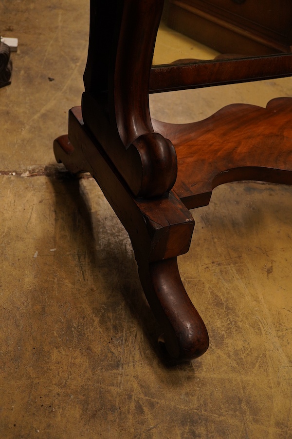 A Victorian mahogany cheval mirror, width 84cm, height 160cm